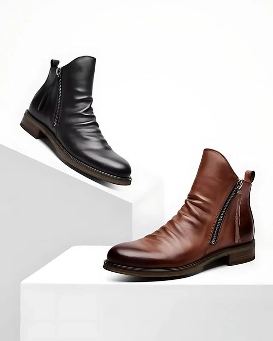 Leren Enkelboots voor Mannen in detail