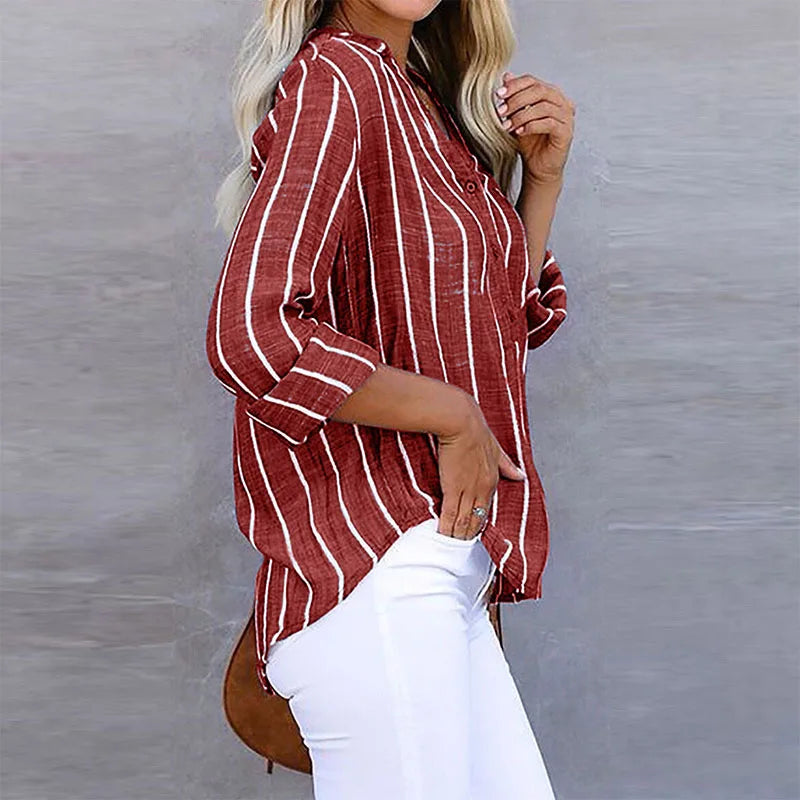 Amara™ - Camicia a Righe a Maniche Lunghe