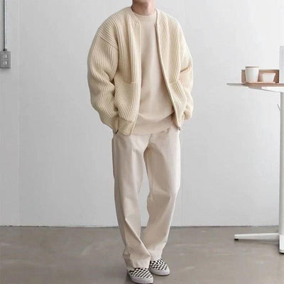 Federico™ - Cardigan a Coste con Tasche Frontali