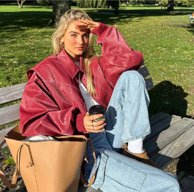 Amara™ - Giacca in pelle oversize