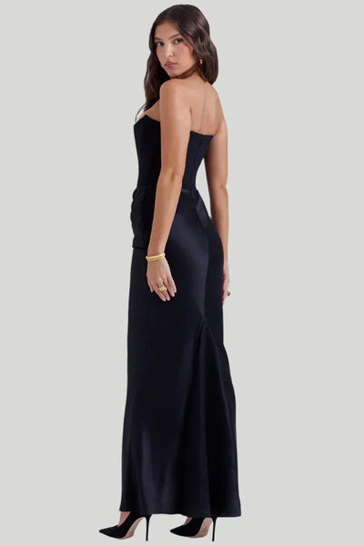 Valentina™ - Abito Lungo a Fascia con Drappeggio Elegante